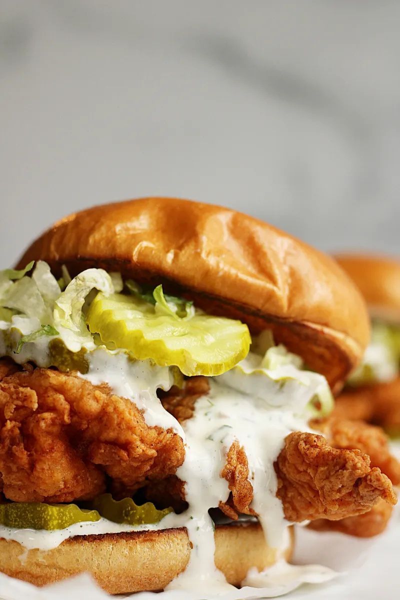 Why have 1, when you can have 3? This Spicy Fried Chicken Sandwich can be made 3 ways! Choose from Ranch-style, Hot-Honey and Honey-Lime Chipotle Mayo! Chicken Sandwich Sauce, Crispy Chicken Sandwiches, Sandwich Sauces, Chicken Burgers, Buffalo Chicken Sandwich Crispy, Spicy Fried Chicken, Fried Chicken Breast, Buttermilk Fried Chicken, Homemade Buttermilk