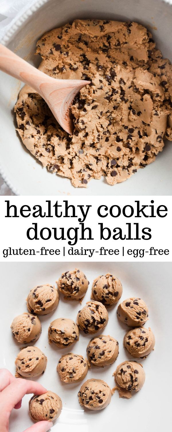 Healthy Cookie Dough Balls | Erin Lives Whole Healthy Sweet Snacks, Healthy Cookies, Healthy Sweets, Healthy Dessert Recipes, Healty Food, Easy Snacks, Free Desserts, Yummy Food, Eating Healthy