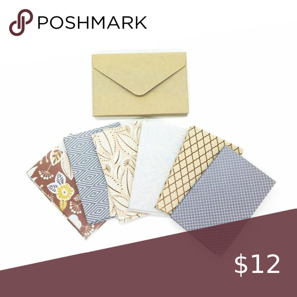 12 Mini Note Cards with Kraft Envelopes 2.5x3.75 inches