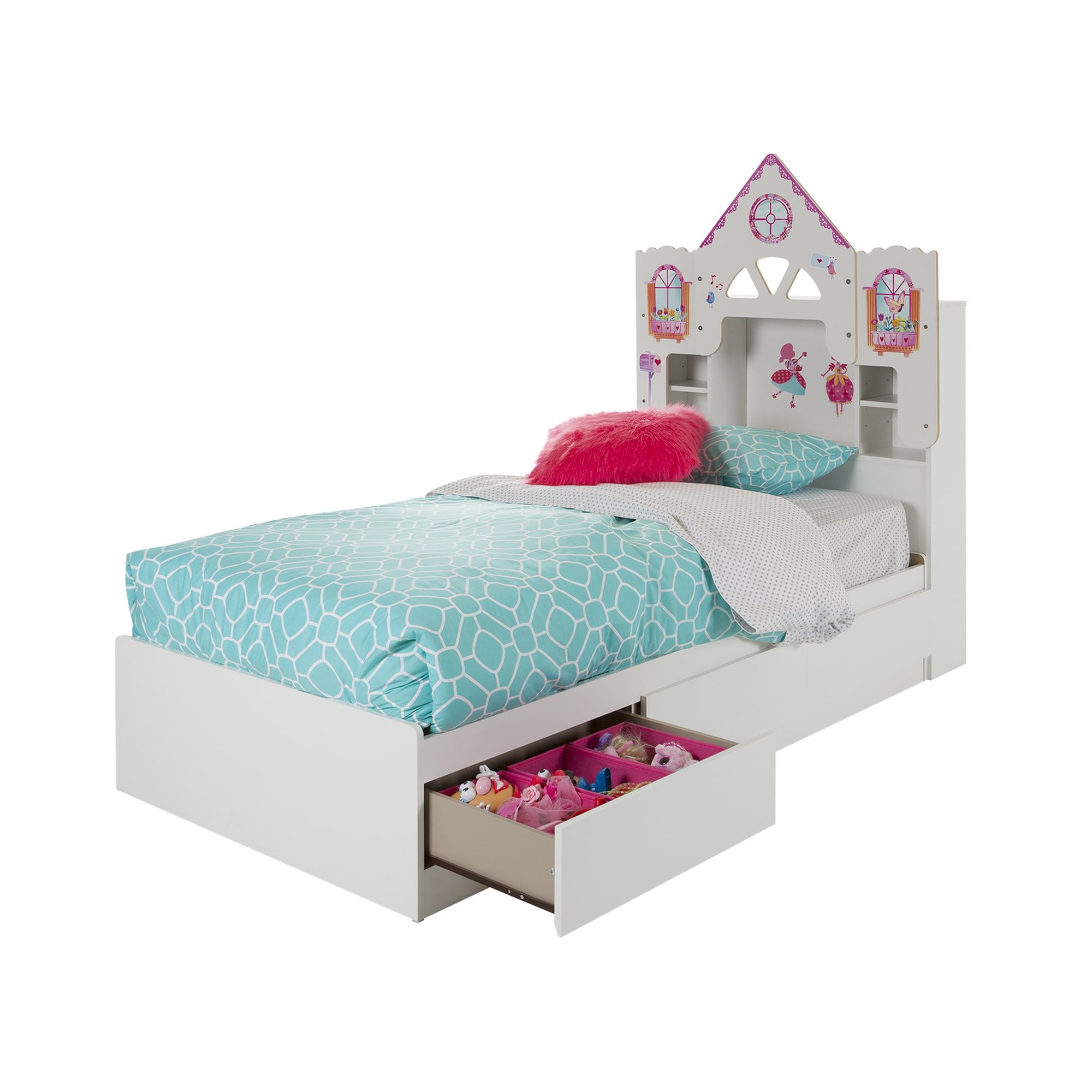 South Shore Vito Dollhouse Themed Twin Bookcase Headboard With Decals South Shore Vito Dollhouse Themed Twin Bookcase Headboard With Decals