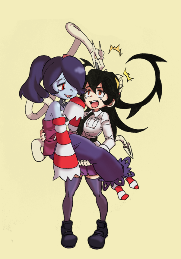 squiggly with filia by duruduru11 on deviantart indie game fan art