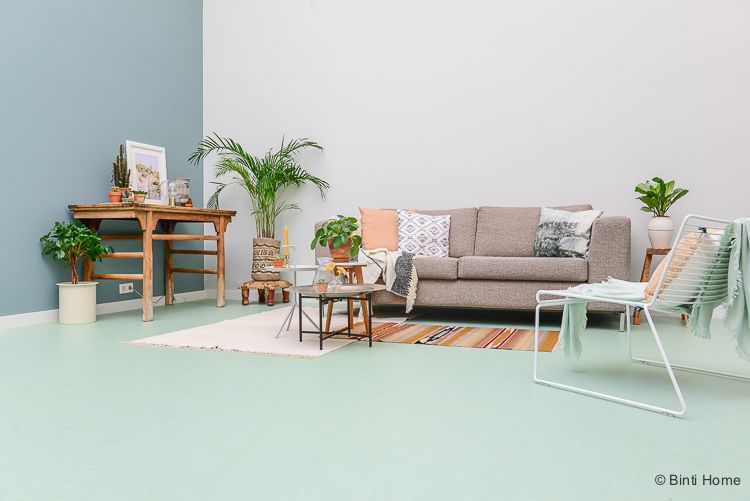 Marmoleum vloer – De woonkamer inrichten met de kleur mint groen ... Marmoleum vloer – De woonkamer inrichten met de kleur mint groen ...
