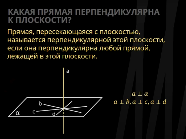 Как нарисовать перпендикулярную прямую