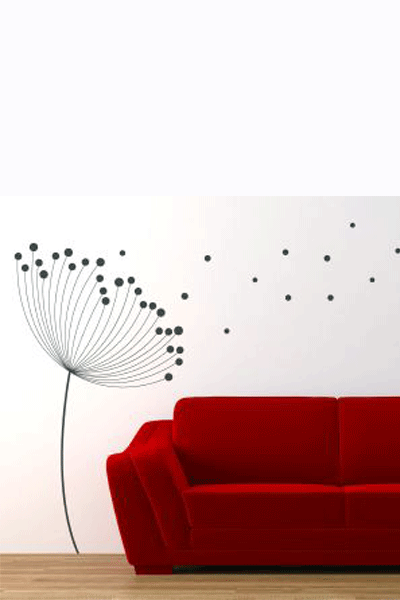 dandelion clock wall sticker | wall decals/paper | pinterest | wall
