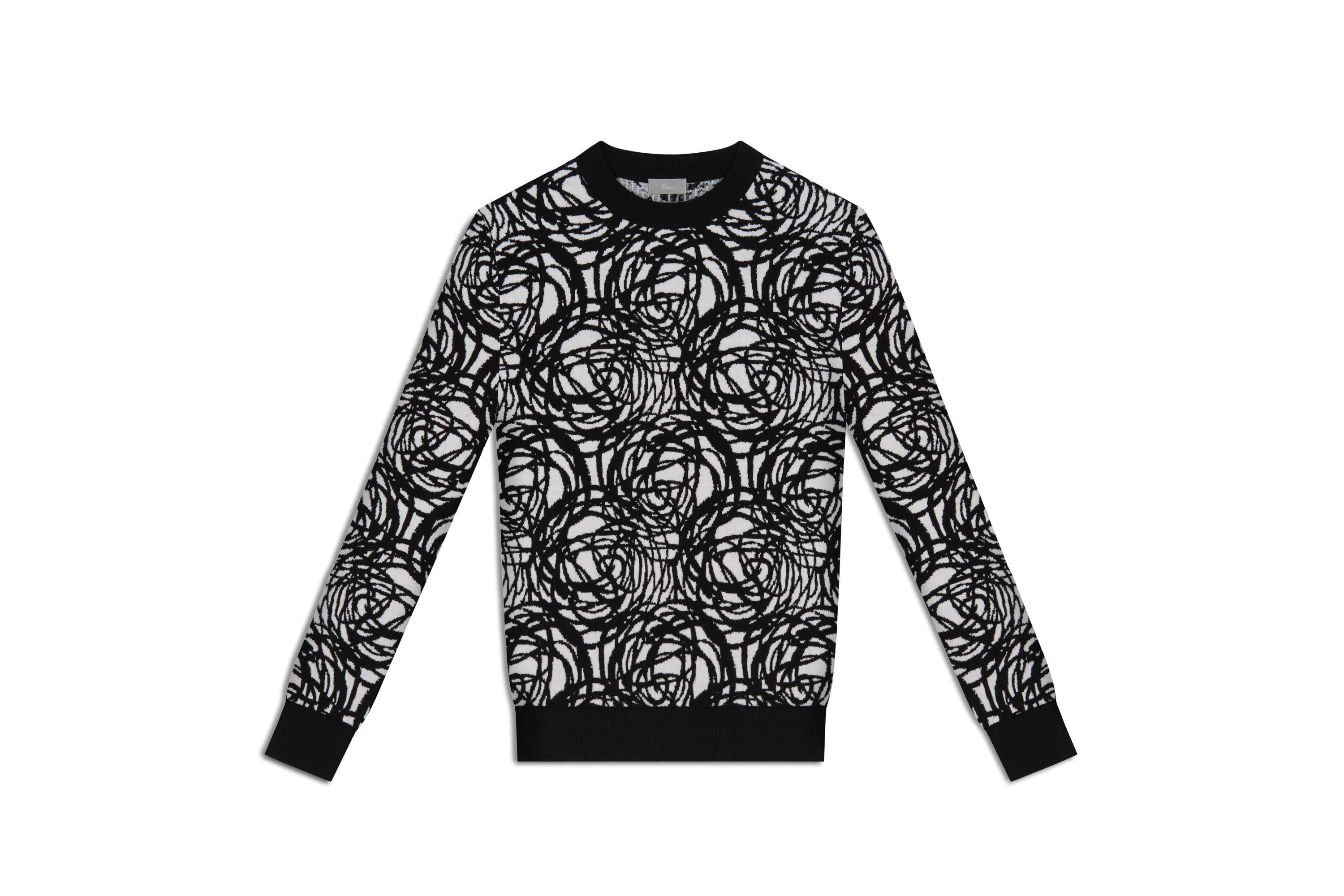 dior black and white sweater