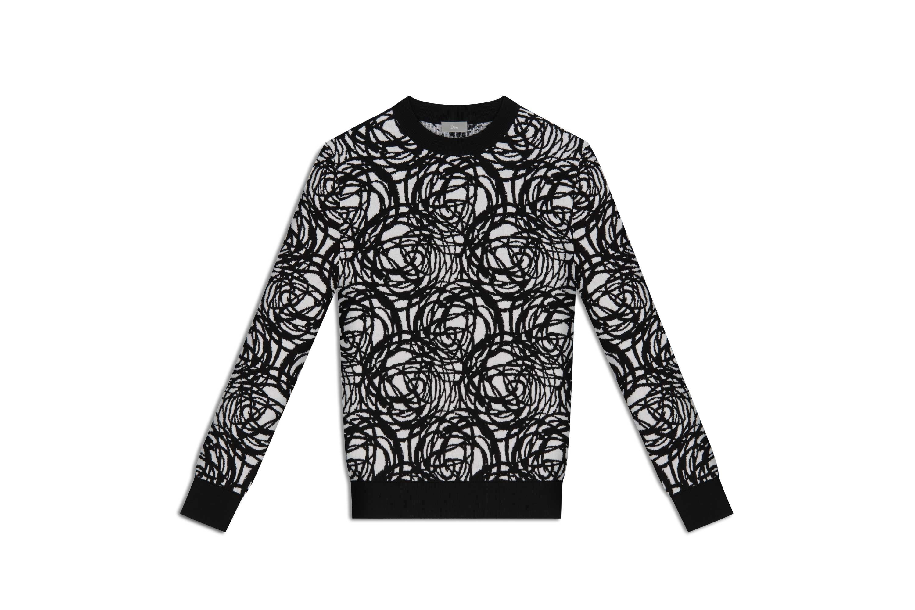 Dior Homme - Knitwear Round neck, wool jacquard, all-over black and