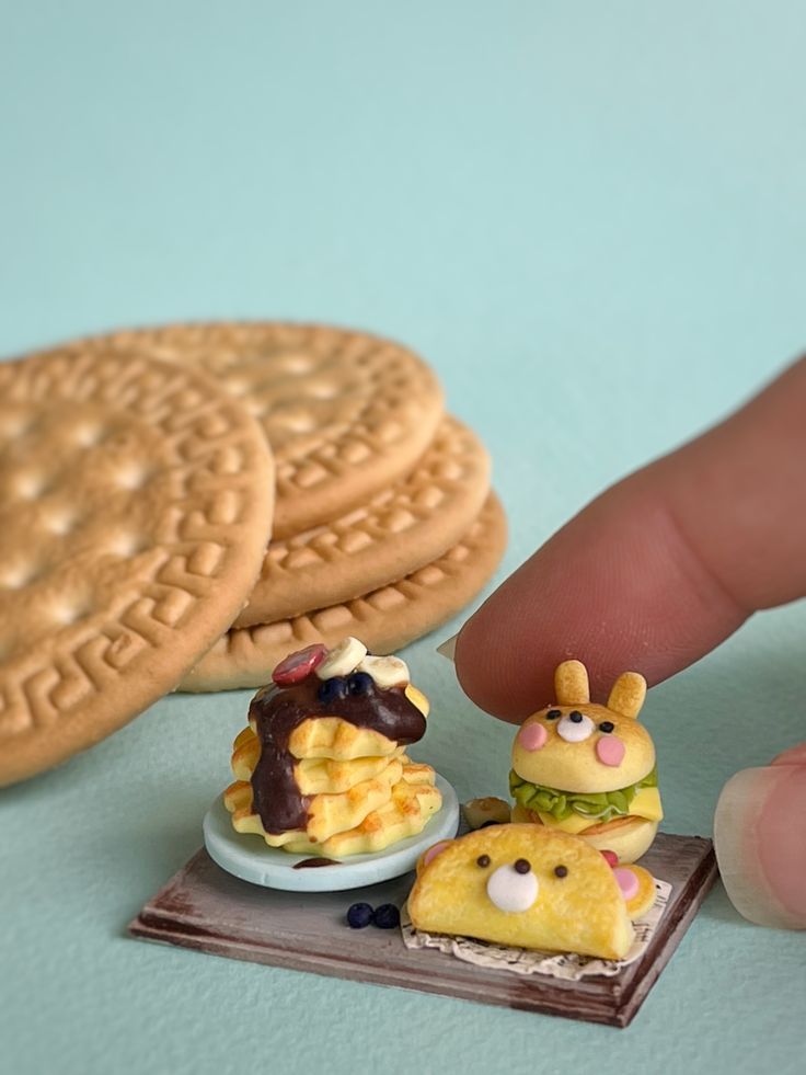 Miniature breakfast set, dolls, scale 1:12 - Etsy. Suitable for playing with Barbie dolls, decorating your dollhouse or adding to your collection. On the tray there was a plate with pancakes in the shape of bears and other cute sweets. If you want to know more, follow the link Breakfast Set, How To Make Cookies, Chocolate Chip Cookies, Barbie Dolls, Sell On Etsy, Doll House, Scale, Tray, Miniatures