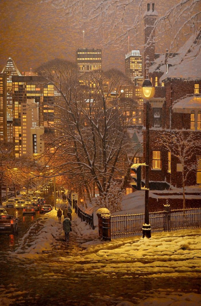 Canadian Artist Creates Beautiful Winter Paintings That Will Make Your Nights Warmer