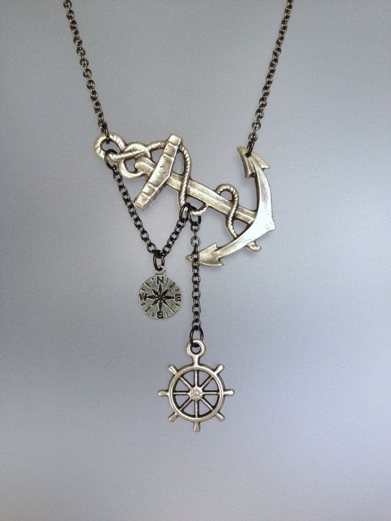 Lost At Sea Necklace By Sbc Antique Silver Anchor Compass Charm - Ship Wheel Pendant Meaning Lost At Sea Necklace By Sbc Antique Silver Anchor Compass Charm - Ship Wheel Pendant Meaning