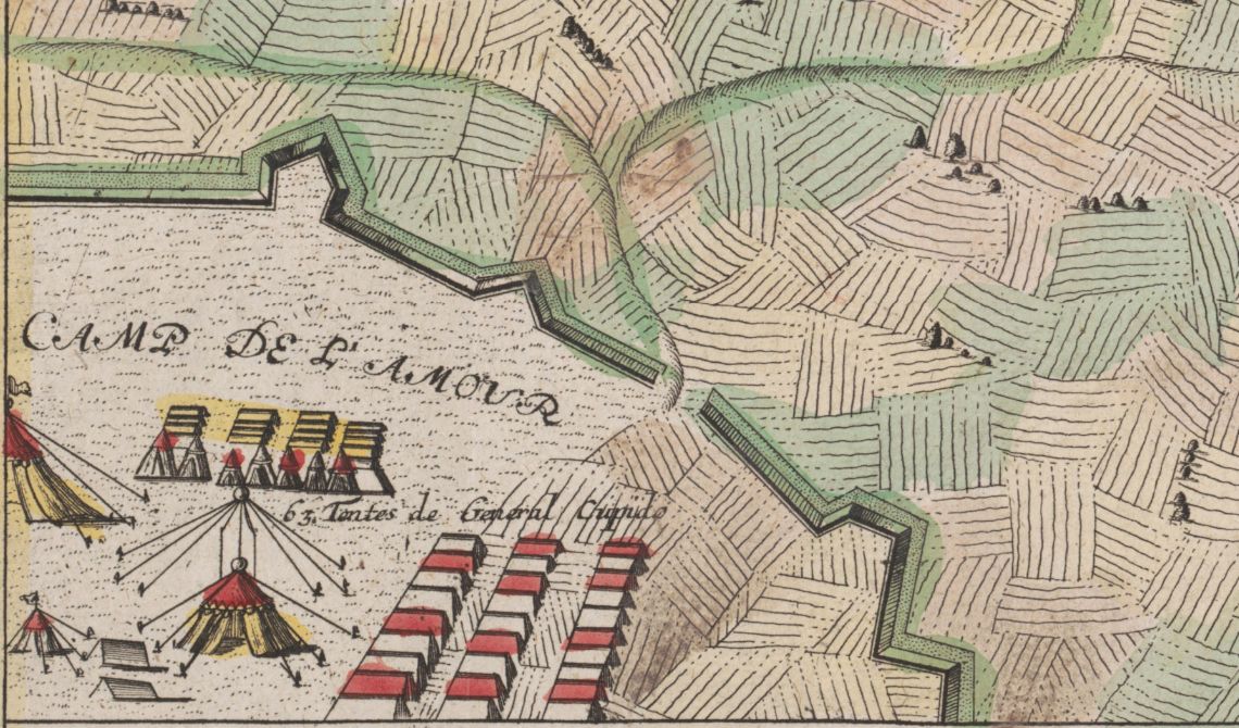 Matthaeus Seutter: "El Ataque del Amor" (1730). Cornell University – PJ Mode Collection of Persuasive Cartography.