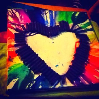 Mothers day canvas (melted crayon heart). Writing a verse, or quote in middle. My cousin is giving this to her mom, she's writing her letter on the back of the canvas. #crayonheart Mothers day canvas (melted crayon heart). Writing a verse, or quote in middle. My cousin is giving this to her mom, she's writing her letter on the back of the canvas. #crayonheart