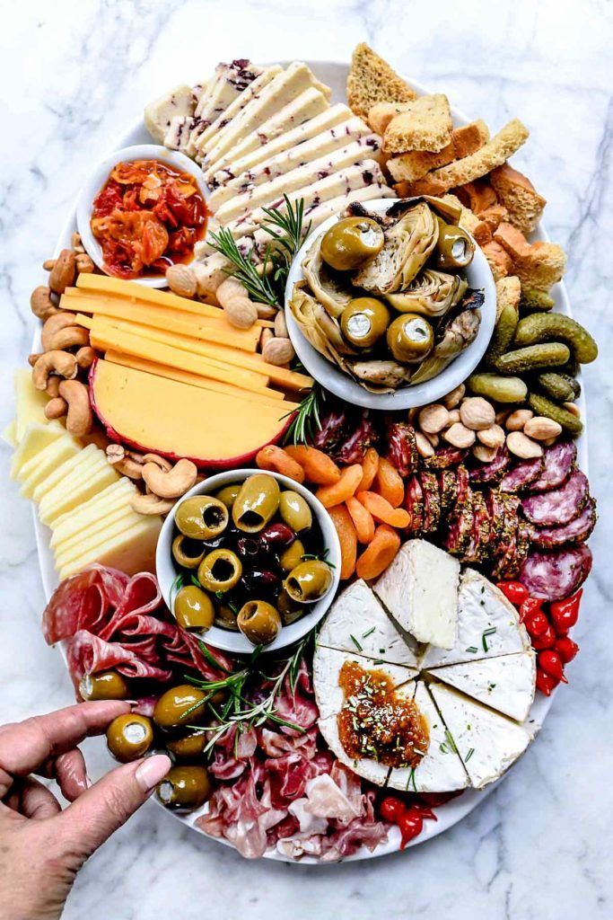 How to Make an Instagram-Worthy Charcuterie Board | foodiecrush.com #charcuterie #cheese #board #recipes #DIY #platter #fromage Charcuterie Recipes, Charcuterie And Cheese Board, Cheese Boards, Cheese Board Diy, Party Platters, Party Food Appetizers, Appetizer Recipes, Wedding Appetizers, Brunch Recipes