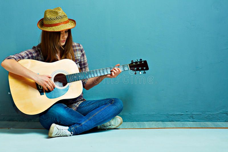 Girl Playing Guitar Stock Image Image In 2020 Playing Guitar Guitar Stock Photography Free