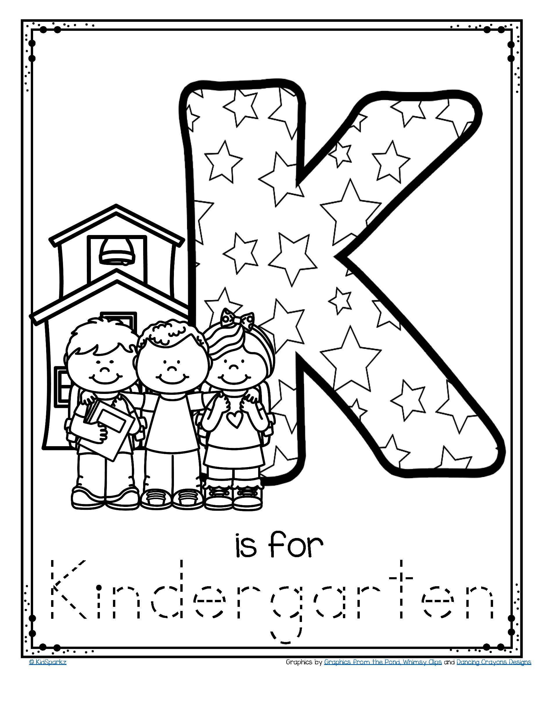 letter k is for kindergarten trace and color printable free in 2020