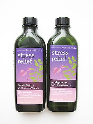 bath body works 2 eucalyptus tea bath massage oil aromatherapy eucalyptus tea bath and body works