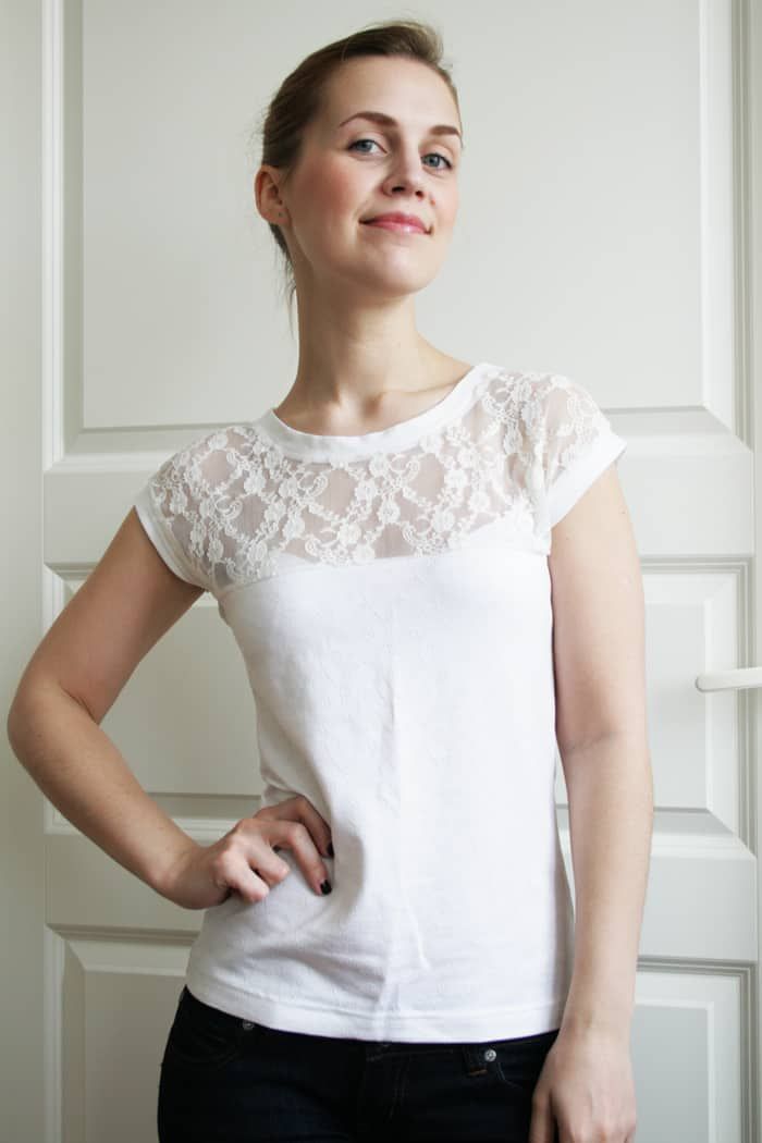 DIY Romantic Lace T-Shirt #romanticlace