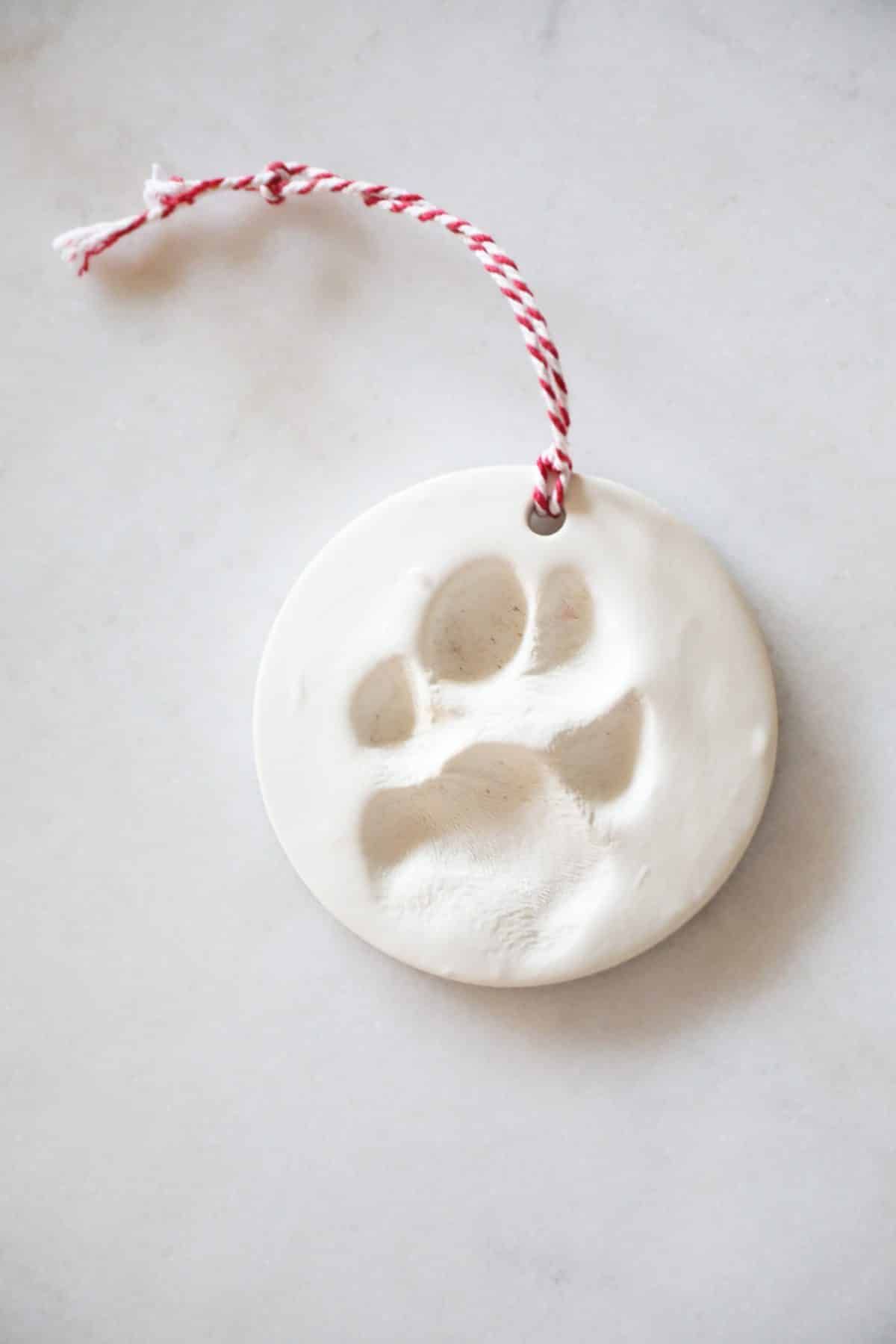 diy paw print ornaments