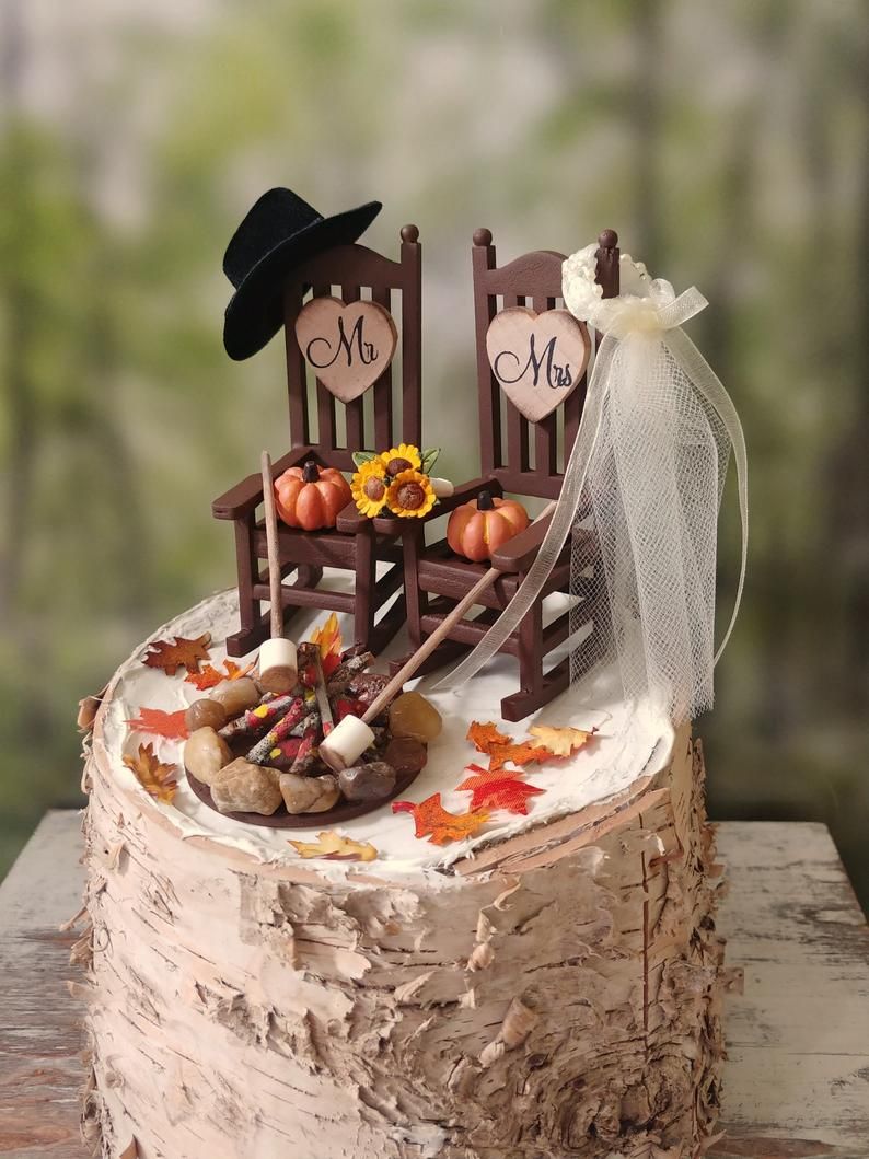 Fall Wedding Cake Topper Fall Wedding Cakes Wedding Day Pumpkin Wedding Reception Country