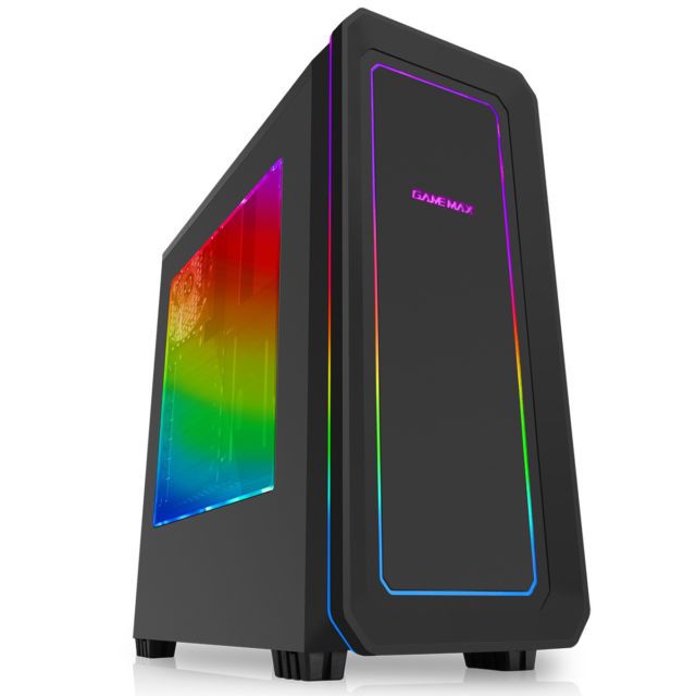 Game Max Vegas Atx Midi Tower 7 Colour Rgb Led Facia Gaming Pc