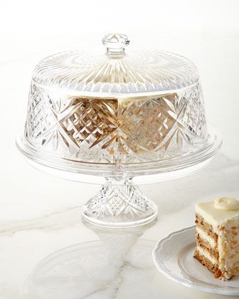 and-Dessert Serving Stand Bowl with Dome Lid Godinger Glass 4-in 1 Multifunctional Cake