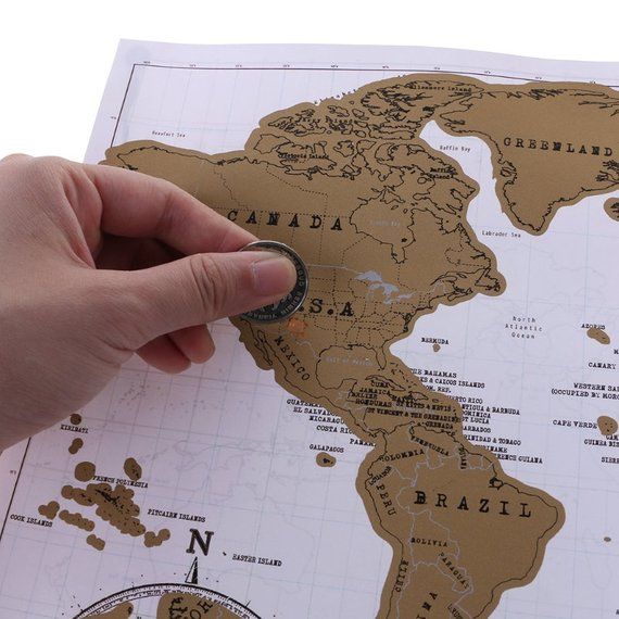 Wall Stickers Map World Scratch off Personalized Travel for Room Home Decoration