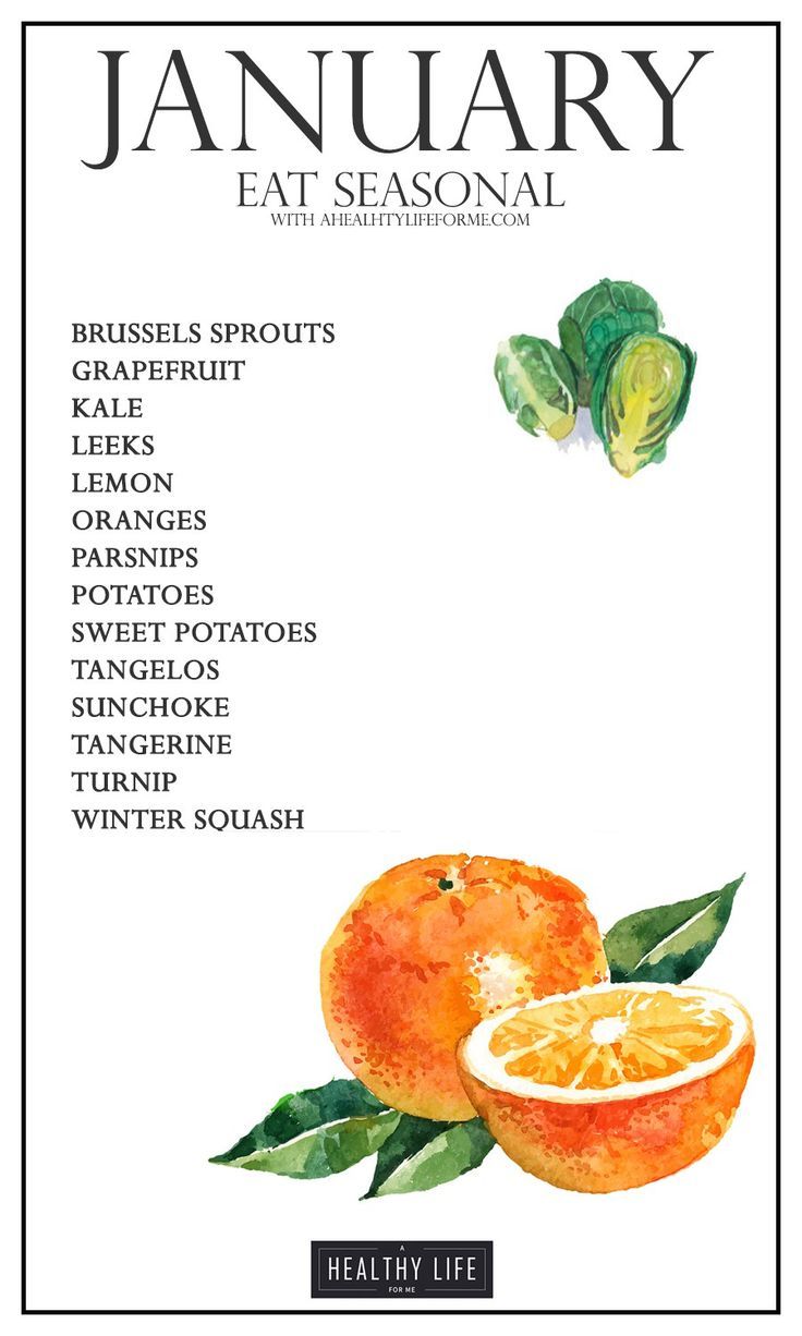 2019 year - Seasonal Foods: January 2019 year