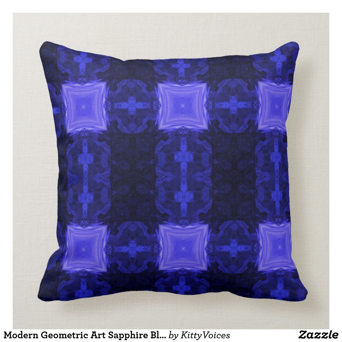 Modern Geometric Art Sapphire Blue Navy Pillow Modern Geometric Art Pillows Navy Throw Pillows