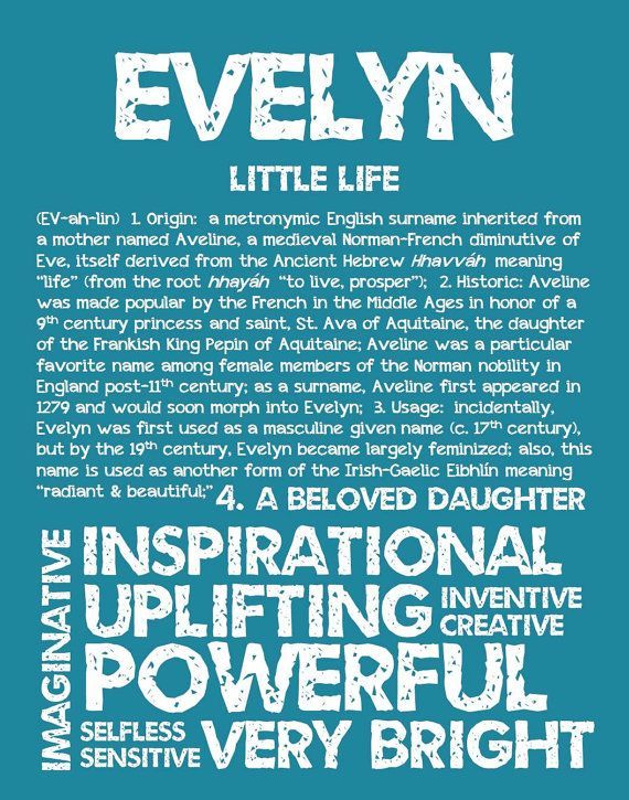 EVELYN Personalized Name Print / Typography Print / by OhBabyNames