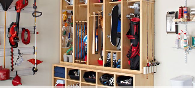 Lowe S Home Improvement Room Storage Diy Center Wood Lockers Room Storage Diy Center Wood, Diy Garage Storage For Sports Equipment