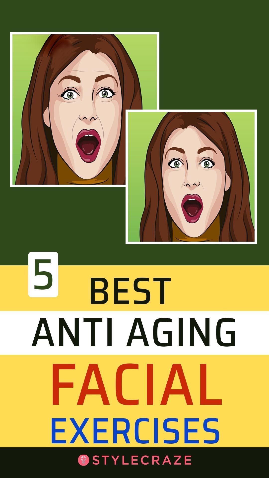 5 Best Anti Aging Facial Exercises #health #fitness #exercises #aging #AntiAgingSkin