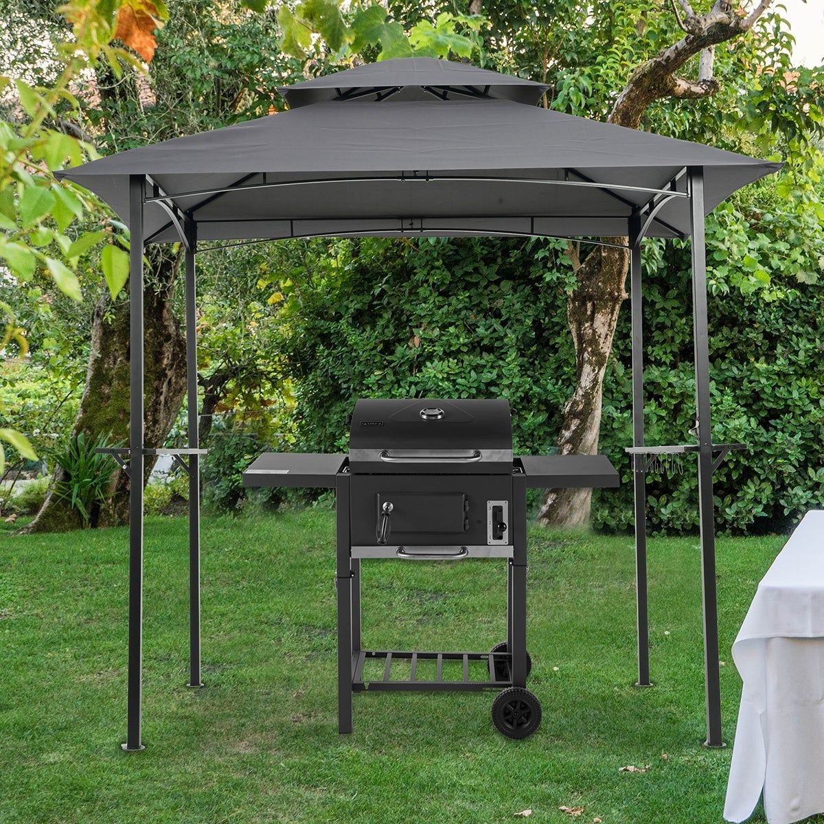 This BBQ Grill Gazebo-the best choice to decor your BBQ party. Lets enjoy a safe and comfortable barbecue. The canopy cover will provide optimal shade while grilling up your burgers on a hot summer day. Grill Gazebo, Gazebo Canopy, Patio Gazebo, Canopy Outdoor, Grill Canopy, Patio Grill, Bbq Grill, Grilling, Gazebo Replacement Canopy