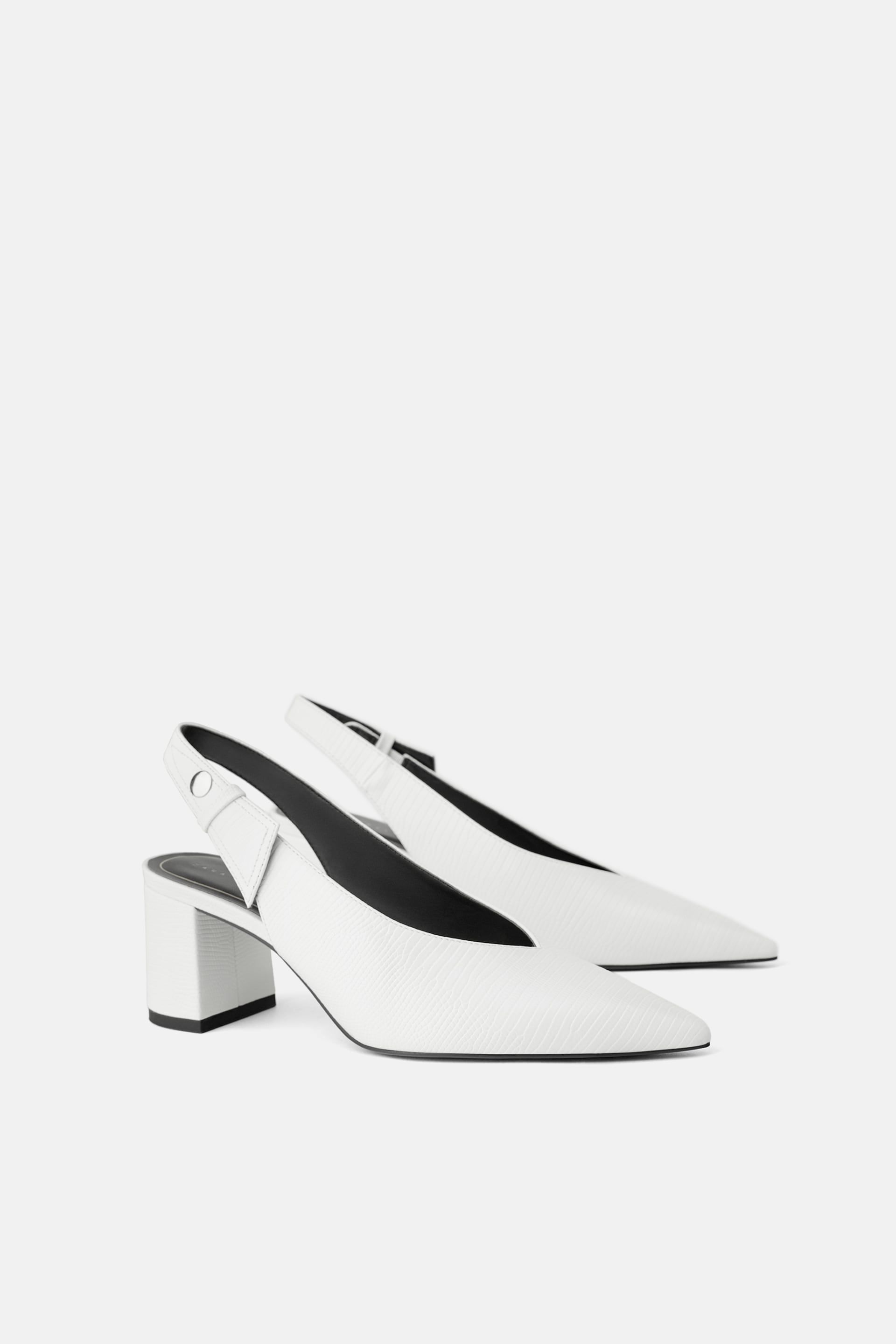 zara white slingback shoes