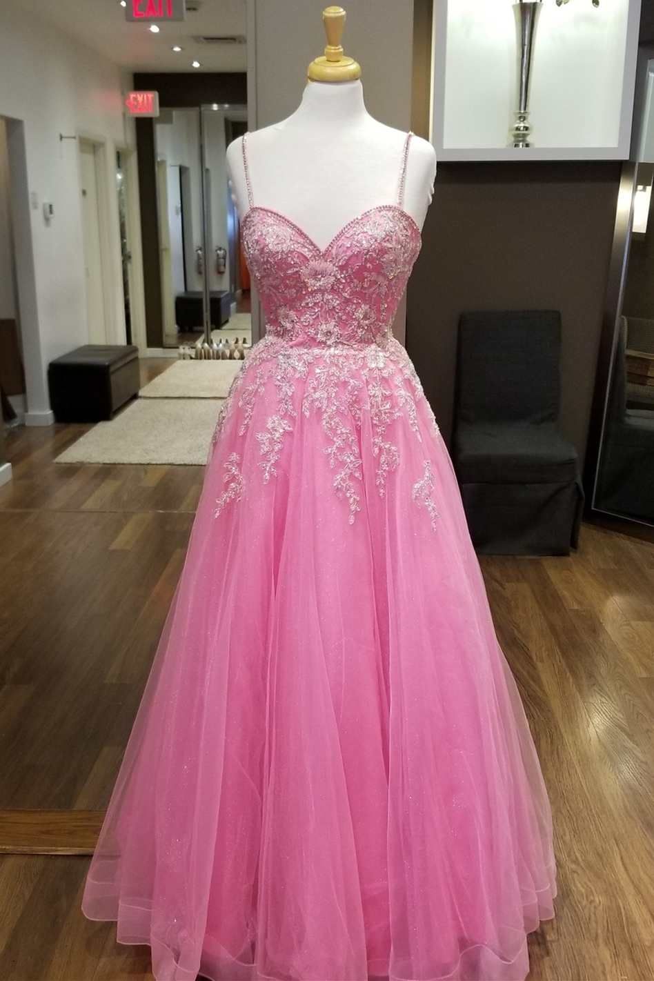 Dreamdressy hot pink long prom dress features sweetheart neckline, floral lace, spaghetti straps and A-line skirt. Buy the princess hot pink long prom dress for the 2023 prom! Prom Dresses Long Pink, A Line Prom Dresses, A Line Skirts, Homecoming Dresses, Evening Dresses, Hot Pink Floral, Floral Lace, Tulle Material, Sweetheart Neckline