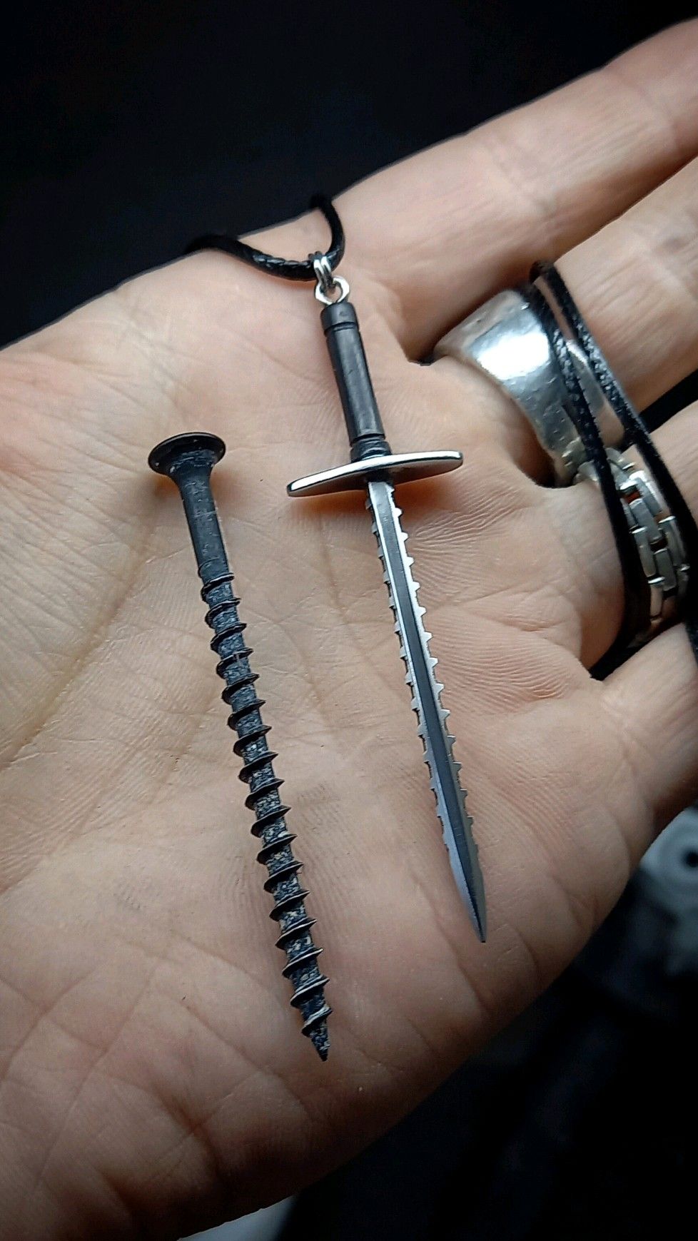 Sword from self-tapping screw