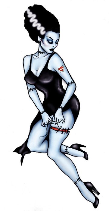 bride of frankenstein pinup cartoon art pinterest frankenstein