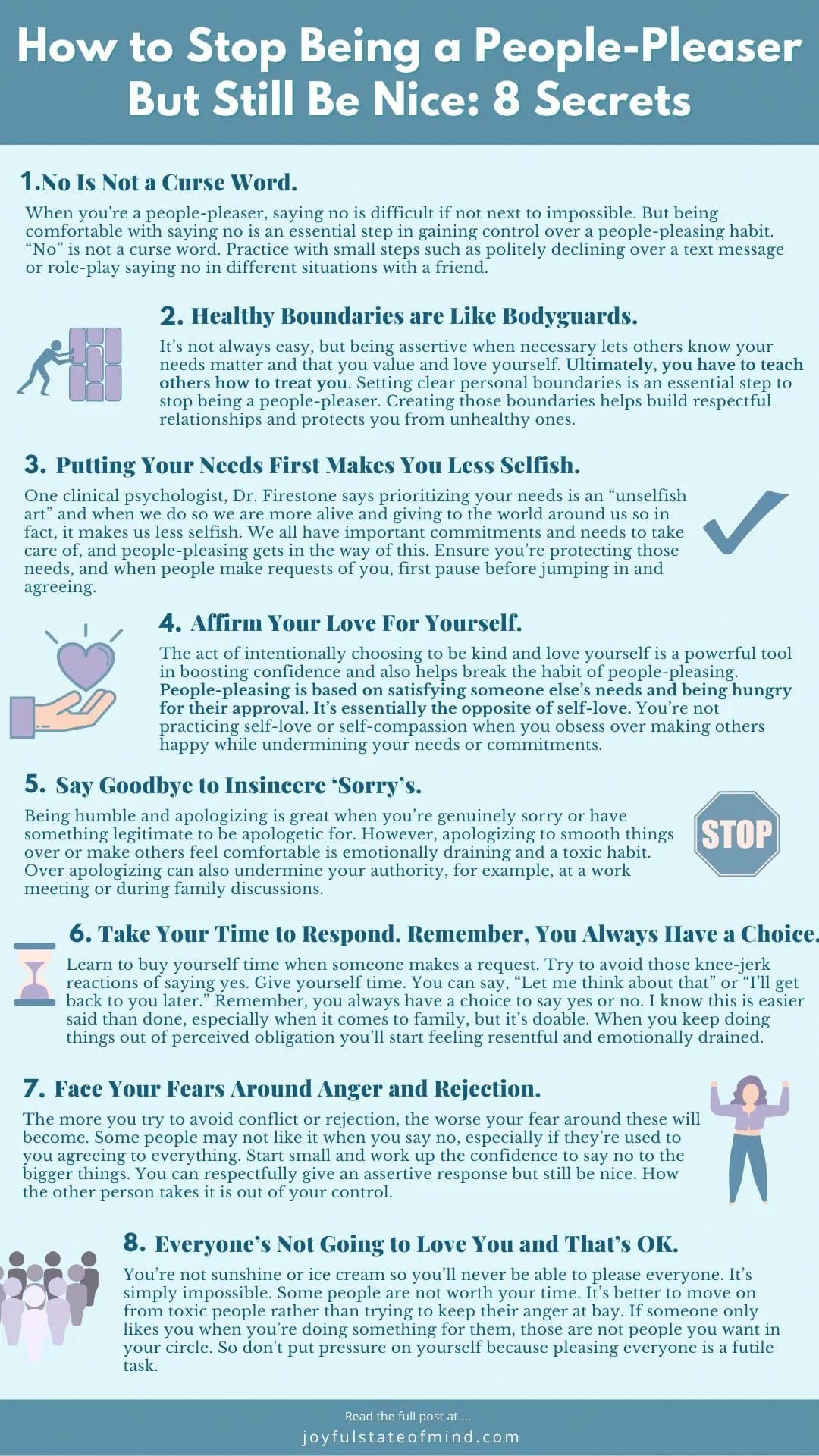 People-pleasing has harmful impacts on your emotional well-being. Here are 8 powerful ways to stop being a people-pleaser but still be nice. Plus, people-pleasing quotes. #NaturalRemediesForChestyCough Mental And Emotional Health, Emotional Wellness, Mental Health Awareness, People Pleasing Recovery, Pleasing People, Natural Sleep Remedies, Cold Remedies, Natural Cures, Love Affirmations