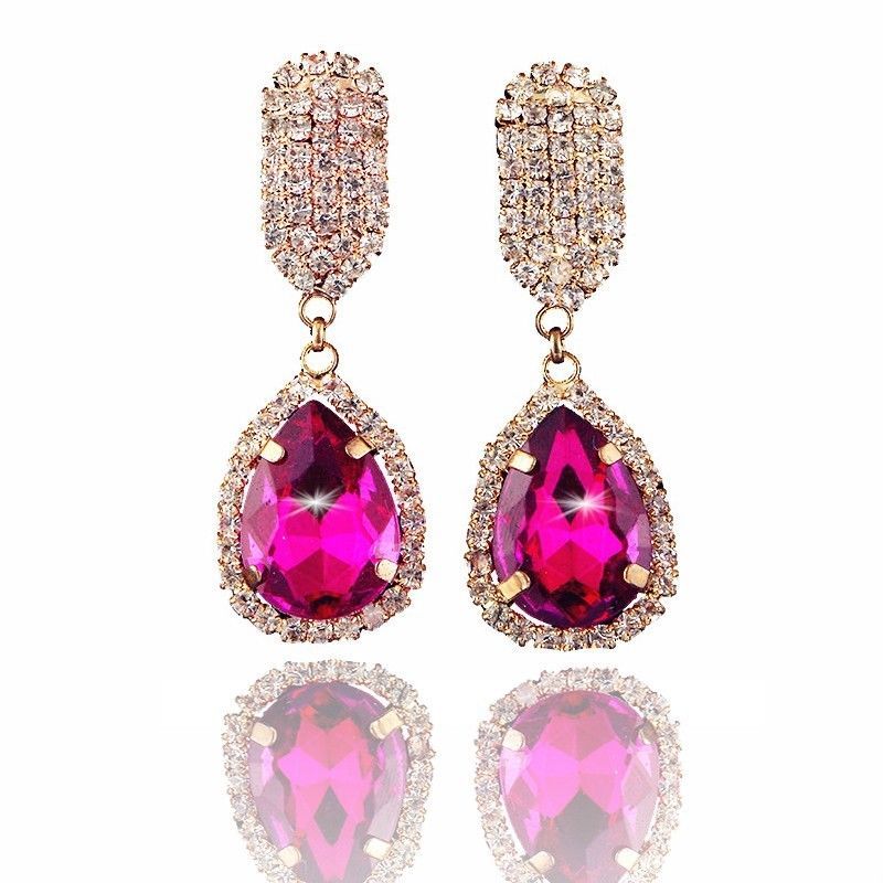 Hot Pink Glass Chandelier Earrings Hot Pink Glass Chandelier Earrings