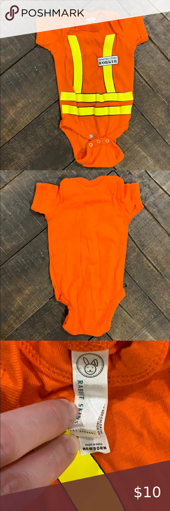 Newborn construction worker onesie