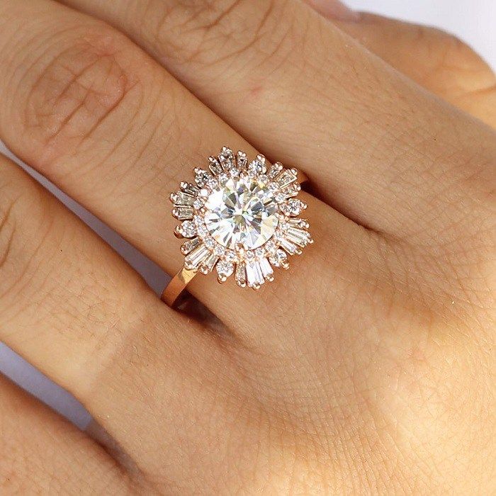 Rose Gold Floral Inspired Engagement Ringsflower Ring Ringflower Halo Rose Gold Floral Inspired Engagement Ringsflower Ring Ringflower Halo