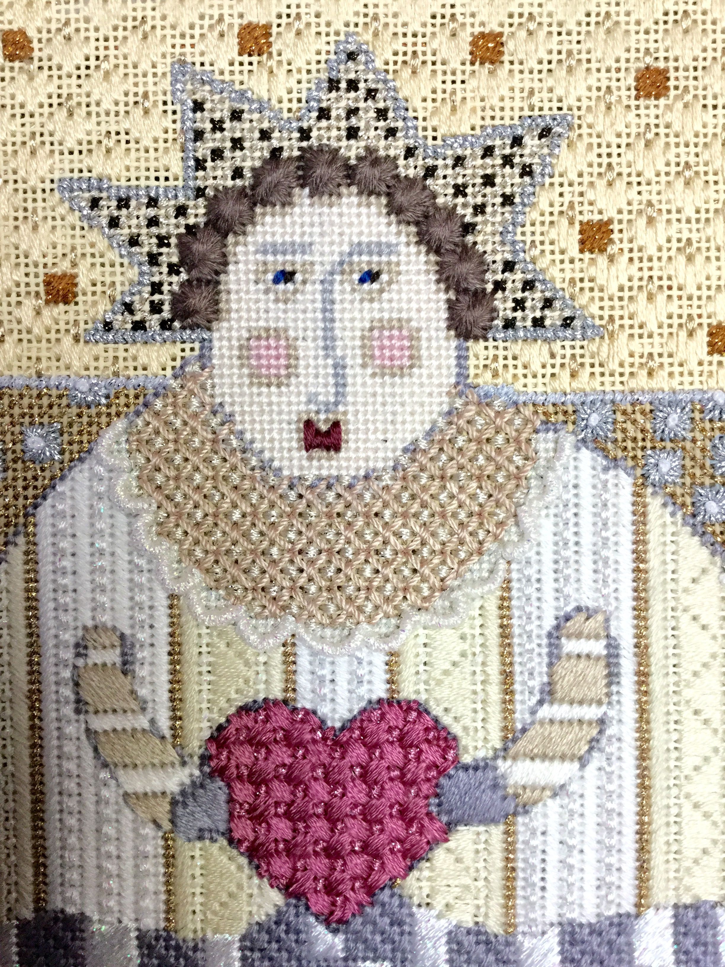 Ewe & Eye designed angel stitched by Kathleen. | Needlepoint stitches