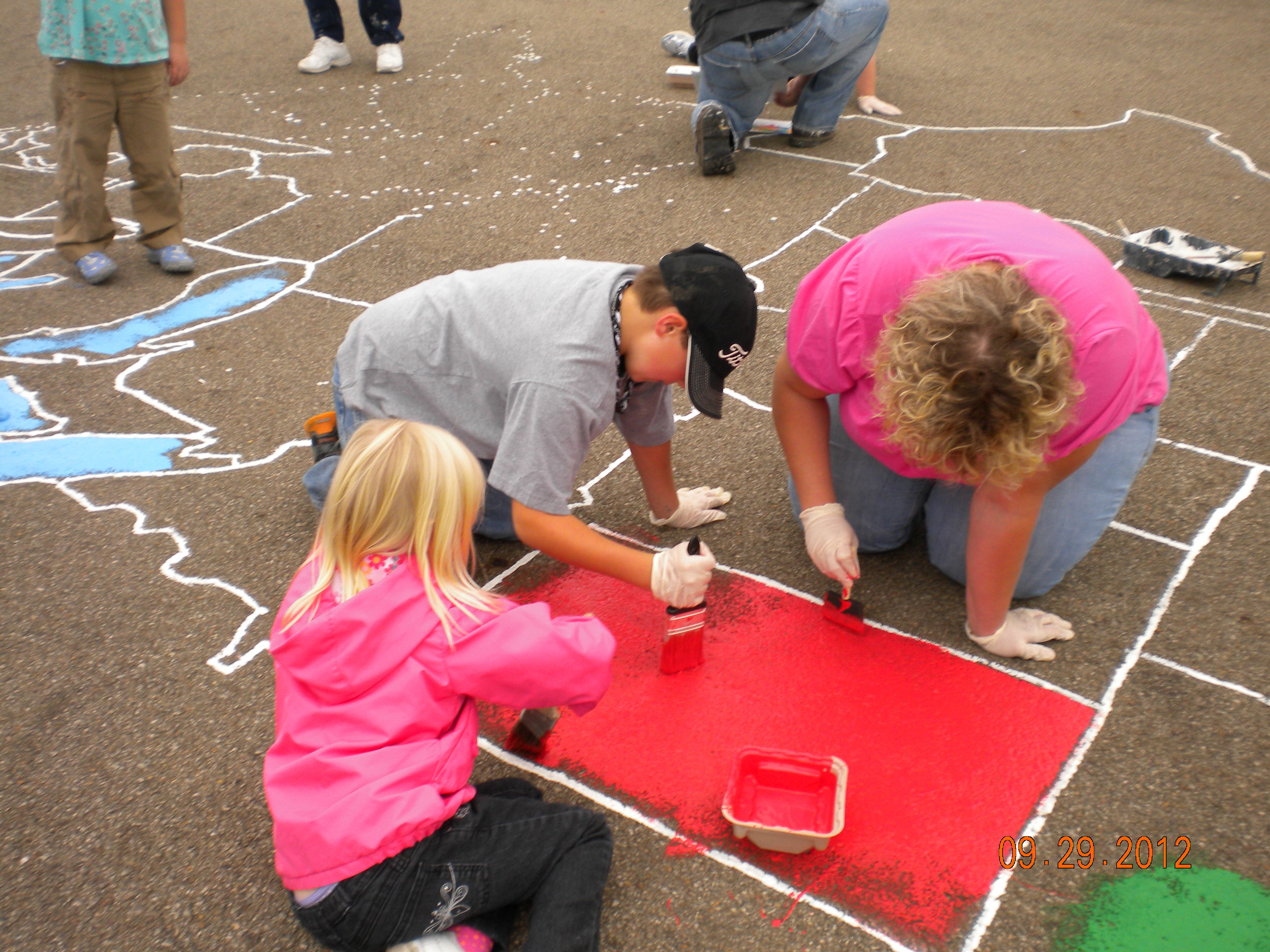 Paint day at Menallen Elementary School in Uniontown, PA ...