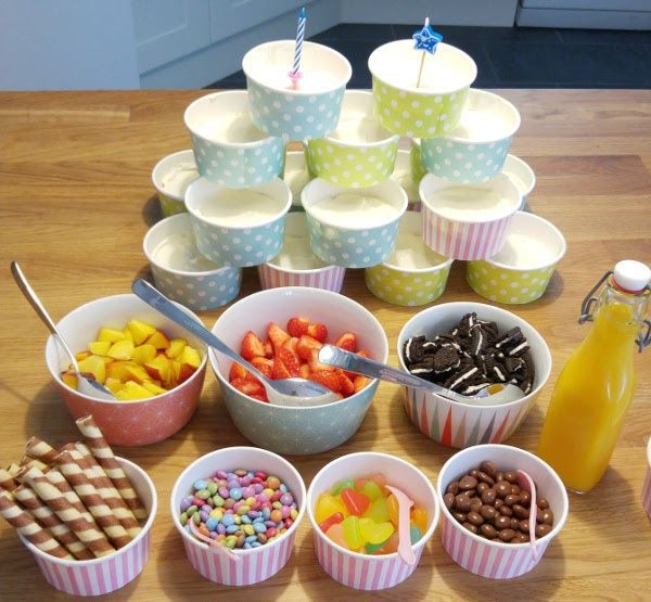 Joghurt Bar für Kindergeburtstag mit Cheesecake-Creme Rezept