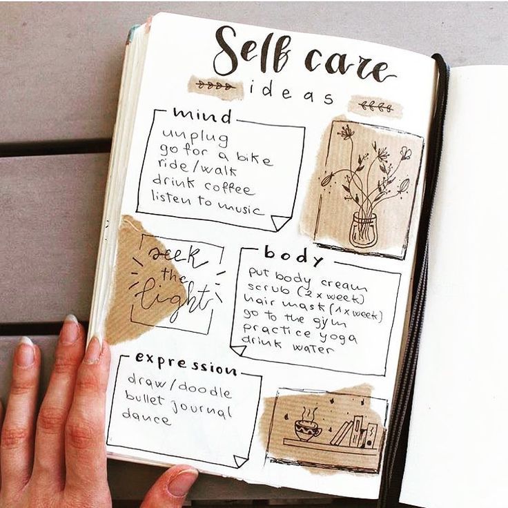 "Mi piace": 786, commenti: 6 - The Journal Life (@the.journal.life) su Instagram: "All important Self Care 📷 @toskajournals • • • #bujo #bulletjournals #bulletjournal #bullet…" Bullet Journal Inspo, Bullet Journal Doodles, Minimalist Bullet Journal, Bullet Journal Notebook, Bullet Journal Aesthetic, Bullet Journal Themes, Bullet Journal Layout, Junk Journal, Travel Journal