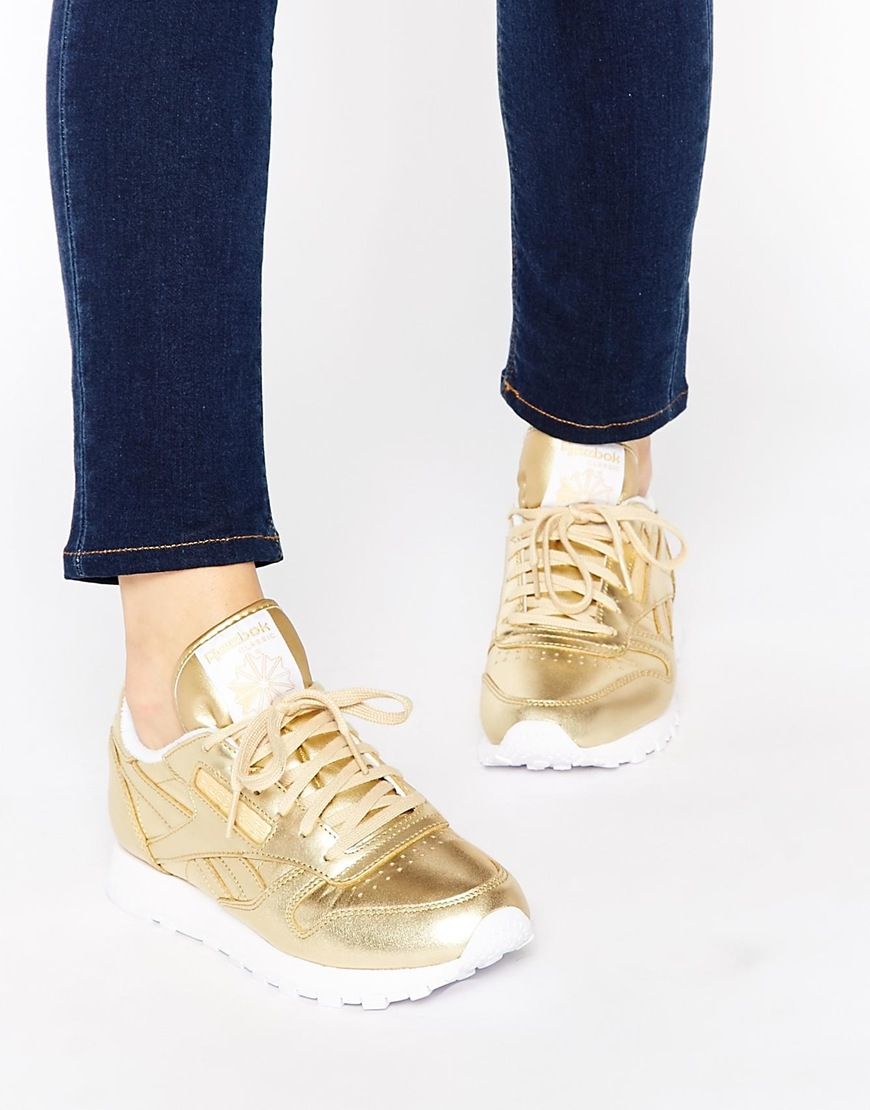 reebok gold trainers