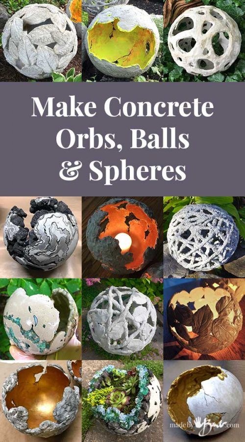 Make Concrete Orbs, Balls & Spheres - Made By Barb - many tutorials
