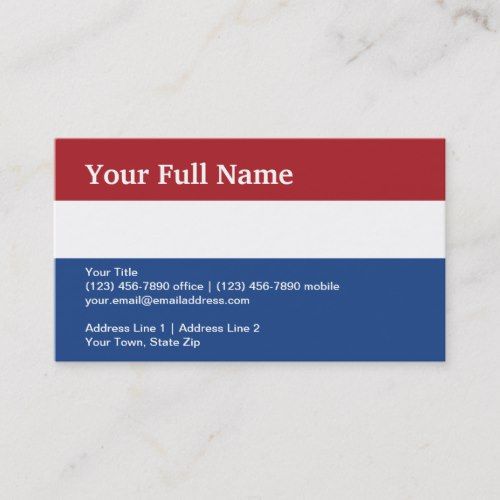 Netherlands Plain Flag Business Card Zazzle Com Netherlands