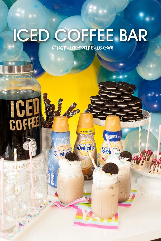 Iced Coffee Bar Party Ideas Coffee Bar Party Coffee Bar Wedding Coffee Donuts