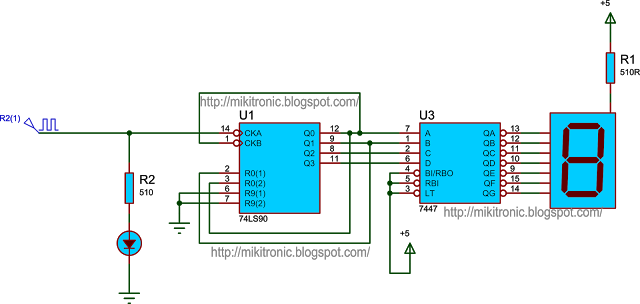 CONTADOR DIGITAL 7490 MODULO 2, 3, 4, 5, 6, 7, 8, 9 y 10