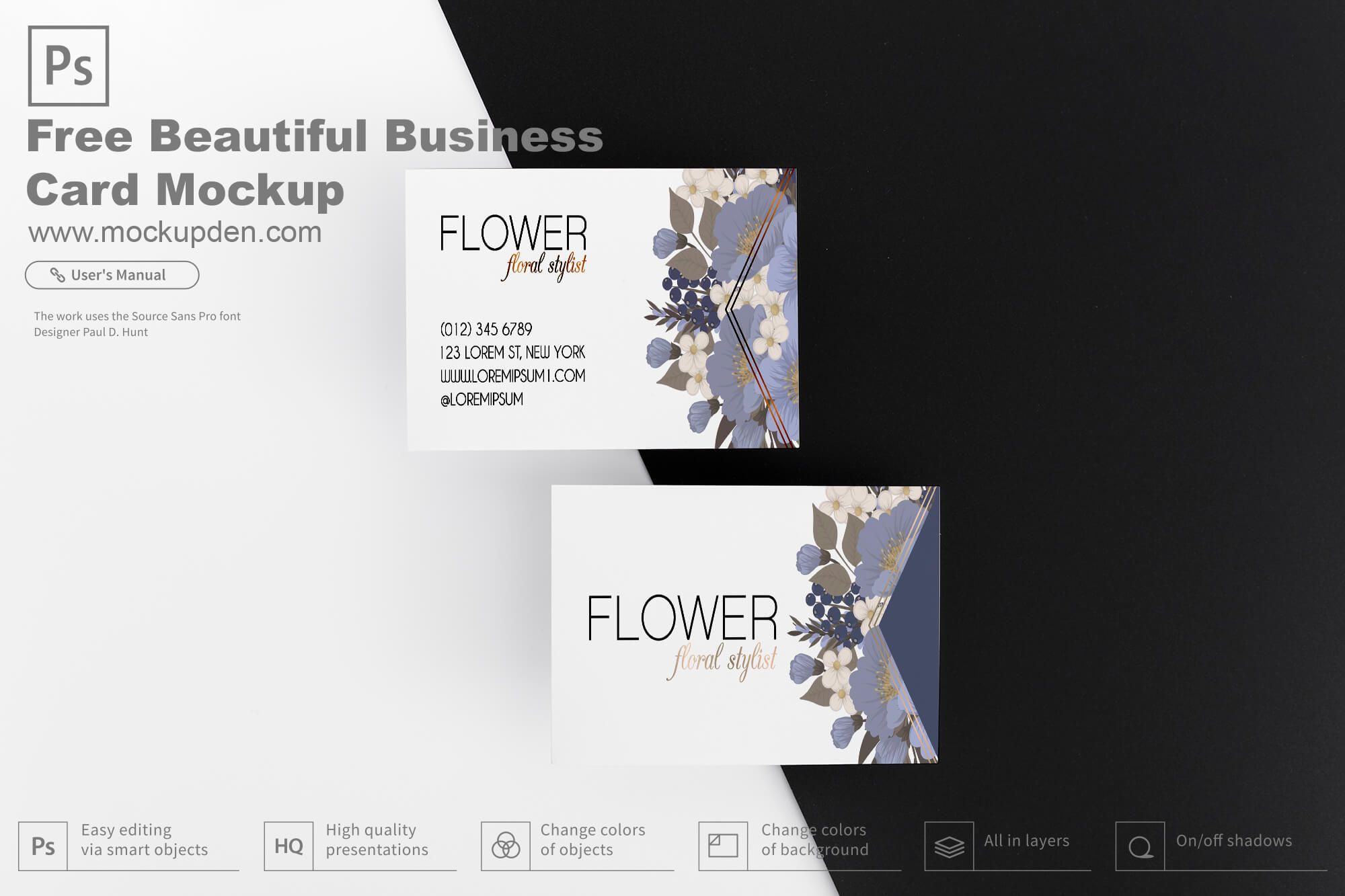 Download Free Beautiful Business Card Mockup Psd Template Business Card Mock Up Business Cards Mockup Psd Beautiful Business Card