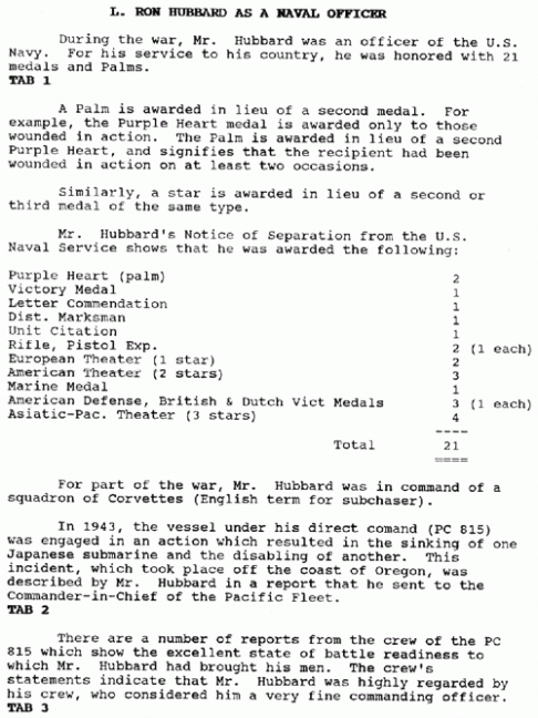 l ron hubbard military record l ron hubbard military record